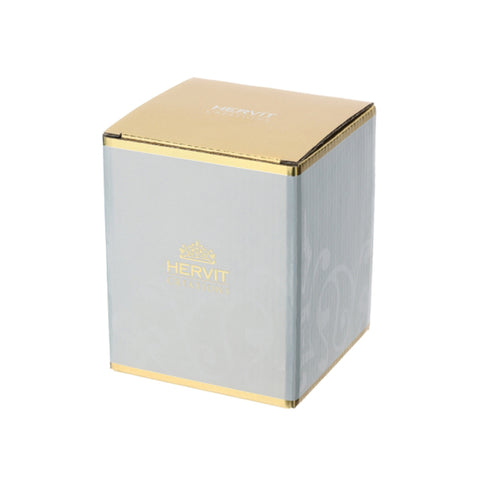 Boule de Noël décorative Hervit en verre transparent/doré D10 cm