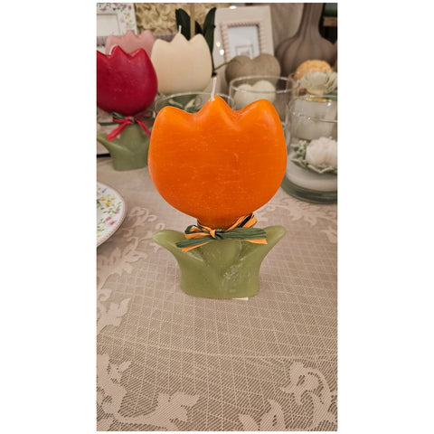 Cereria Parma Candela Tulipano profumata artigianale 13x4.5xH18.5 cm 6 varianti(1 unità)