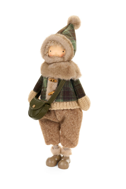 Nuvole di Stoffa Bambola natalizia peluche con borsetta H54 cm 2 varianti (1 unità)