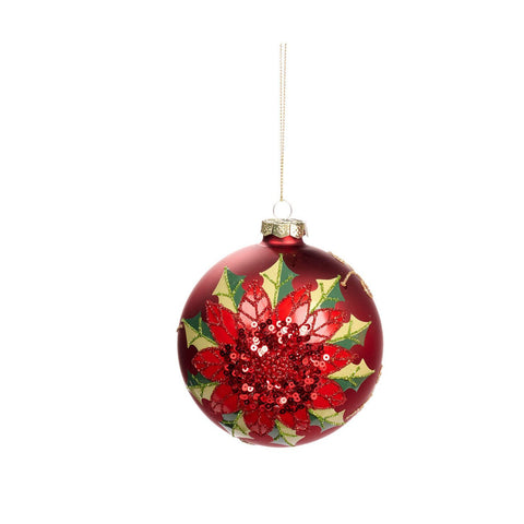 GOODWILL Decoro per albero Sfera Palla di Natale vetro rosso verde 10CM 2 varinati (1 unità)