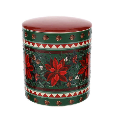 CONTENITORE CERAM.POINSETTIA DIA.13X14CM
