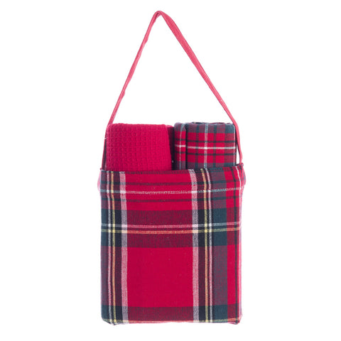 Sac Blanc Mariclò avec 2 torchons de Noël 50x70 cm 2 variantes (1 unité)