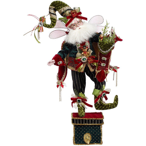 GOODWILL Mark Roberts Resin Fairy Santa Claus with stocking, handmade H53 cm