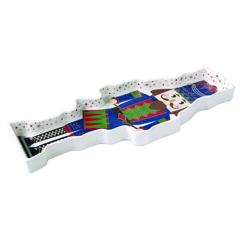 Plateau de Noël en porcelaine EASY LIFE en forme de casse-noix "casse-noix" 36,5x14 cm