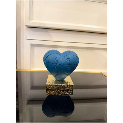 Chiaraela Decoro Cuore puzzle piccolo base oro 10x9.5 cm 4 varianti(1 unità)