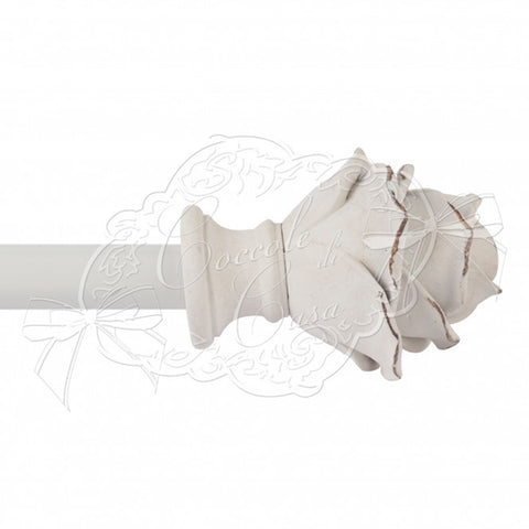 Coccole di Casa Bastone per tenda estensibile in metallo bianco "Rosa" 155-310 cm