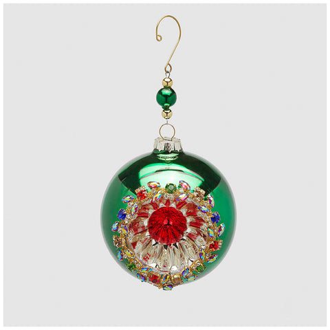 EDG - Enzo De Gasperi Sphère en verre vert avec bijoux D12 cm