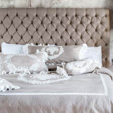 Blanc Mariclò Cuscino arredo Caramella in misto lino beige "Soffio Collection" 30x50 cm