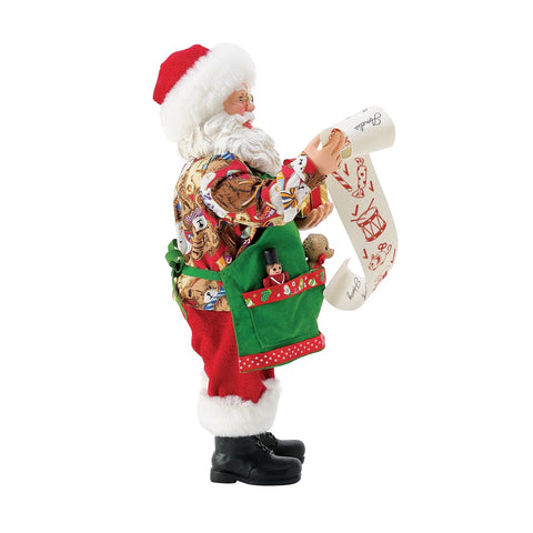 Department 56 Statuina Babbo Natale con lista regali 13x13xH27 cm