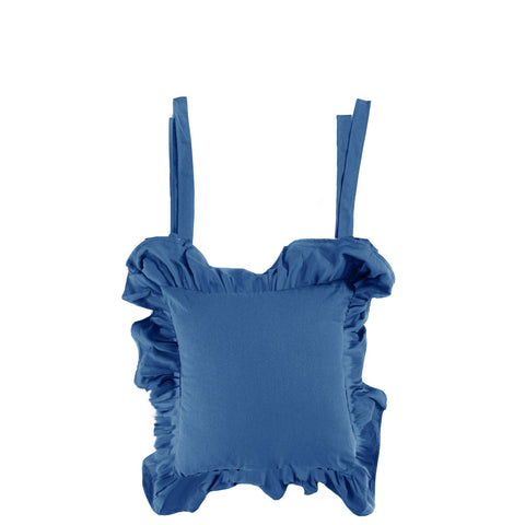 Clodette Lot de 2 coussins de chaise à volants "Daily Panama" 42x42+16 cm