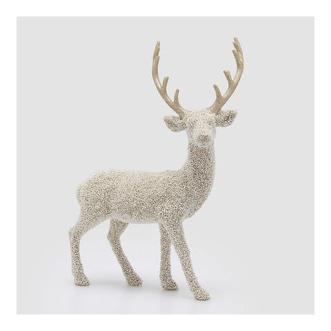 EDG Statuina natalizia Renna con perle avorio 36x21x54,5 cm