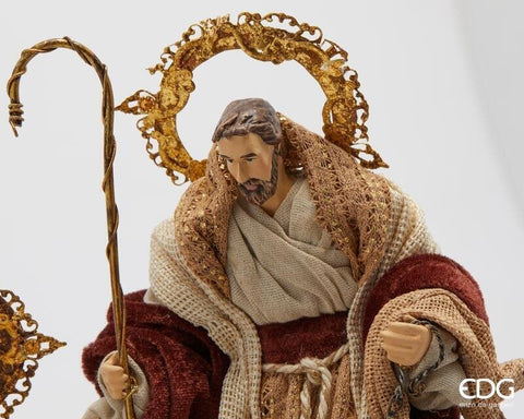 EDG Holy Family Nativity Scene resin and fabric brown 15x26xH29 cm