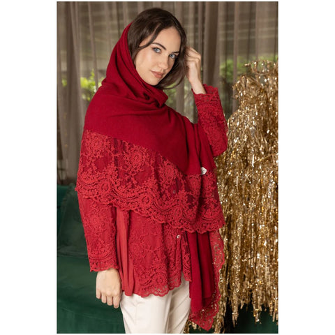 Chez Moi Stola con pizzo Corinzio "Cachemirina" 4 varianti(1 unità)