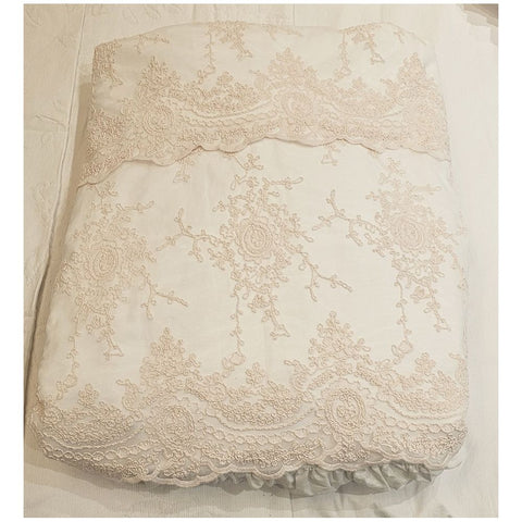 Charme Double duvet cover in cotton with flounce Made in Italy 250x250 cm 2 variants (1pc)