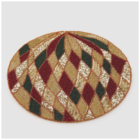 Set de table rond de Noël EDG Enzo de Gasperi avec diamants D36 cm