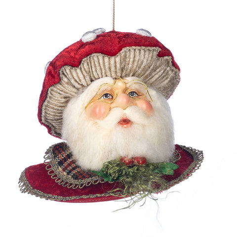 GOODWILL Santa Claus in resin and fabric with mushroom 25 cm