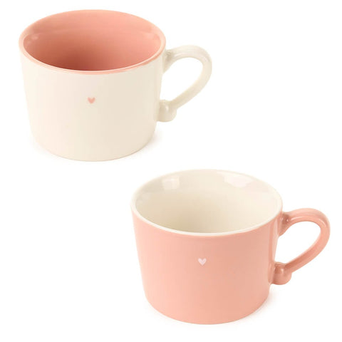 Nuvole di Stoffa Set 2 Tazze in ceramica "La Vie en Rose" 350 ml