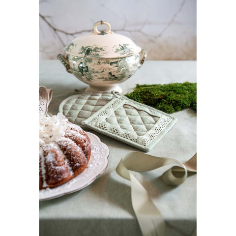 Lot de 2 maniques vertes Blanc Mariclò « New Infinity » D20 cm/16x16 cm