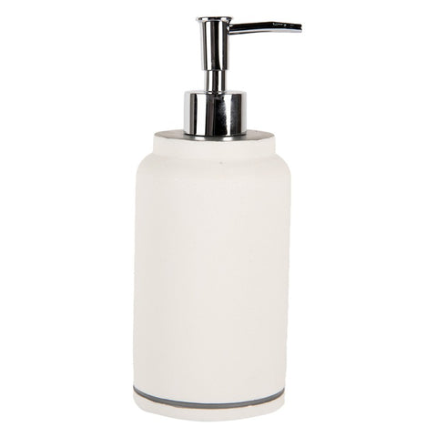 Clayre & Eef Dispenser Sapone in poliresina bianco D8xH21 cm / 475 ml