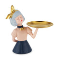 Henriette Statuina decorativa Alba in resina con vassoio "Majorette" 30xH31 cm - Angelica Home Stabia