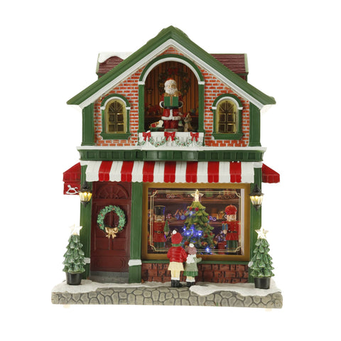 TIMSTOR Edificio natalizio negozio di giocattoli con luci LED poliresina 33x20,4x40,8 cm