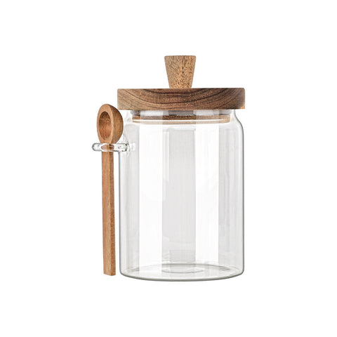 Estia Home Barattolo cucina in vetro con tappo in legno "Allure" 9,7x12xH17 cm
