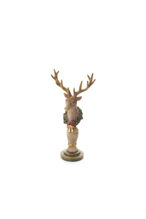 Figurine de renne de Noël en tissu « Carrousel » 12,5 x 7 x H 26 cm