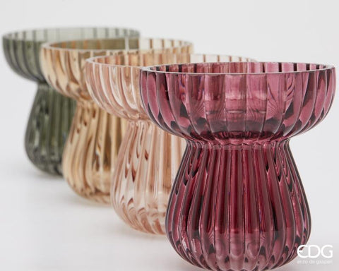 EDG Enzo de Gasperi Vase rayé biforme D11xH11 cm 4 variantes (1pc)