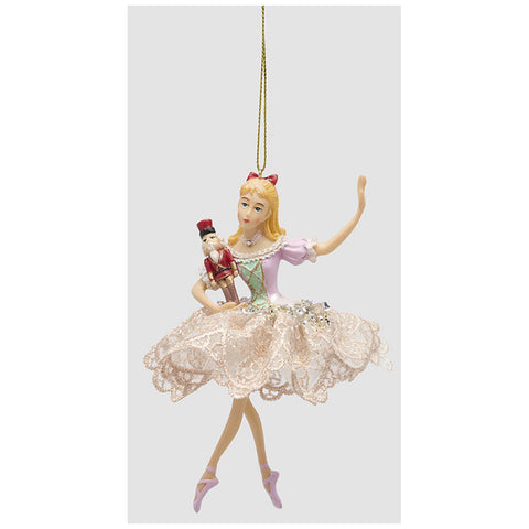 EDG Ballerina con abito tulle per albero H15 cm 2 varianti (1unità)