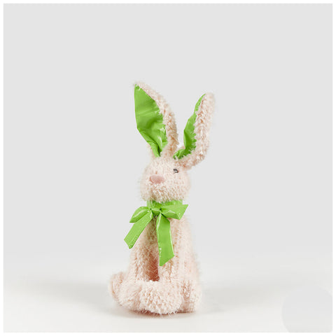 EDG Enzo De Gasperi Coniglio Peluche di Pasqua in tessuto morbido rosa 17x15xH36 cm - Angelica Home Stabia