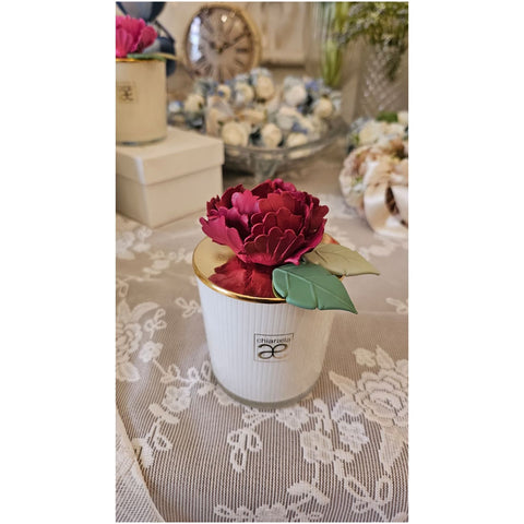 Chiaraela Candela grande Peonia "Giardino" D8.5xH14 cm 8 varianti(1 unità)