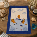 Tovaglietta mare con gatti divertenti, stile shabby chic, ideale per cucina o soggiorno, decoro marino con conchiglie e stelle marine