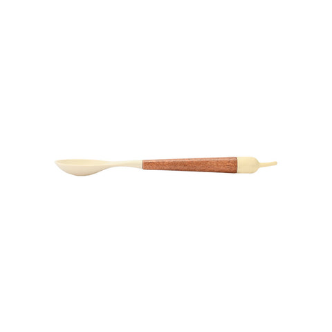 Estia Home Cucchiaio da cucina in silicone crema e legno "Allure" 34x6.5x3 cm