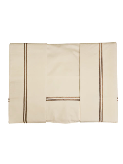 Parure de lit double Art Déco en coton + 2 taies d'oreiller « Bacchetta » 5 coloris