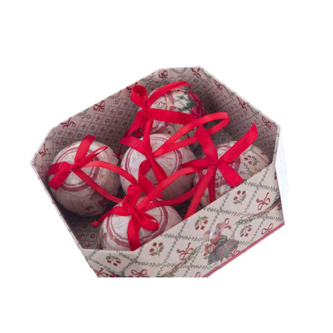 Blanc Mariclò Box Set of 5 Christmas Fairy Tree Baubles" D7.5 cm