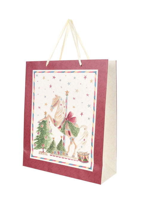 Cloth Clouds Christmas Paper Bag "Carousel" 32x12x38 cm