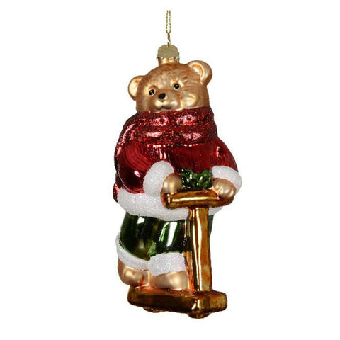 Kaemingk Glass Christmas Bear 10x8xH16 cm 4 variants (1 unit)