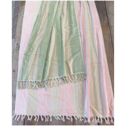 L'Atelier 17 Serviette de plage jacquard éponge + sac filet "Portami al Mare" 90x170 cm 4 variantes (1 unité)