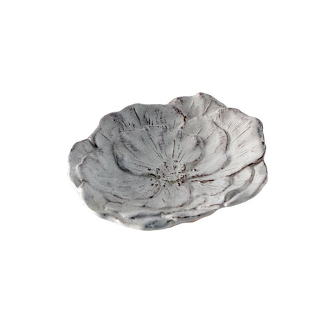 VIRGINIA CASA Piattino porta saponetta in ceramica bianco "Romantica" 15x13x4 cm