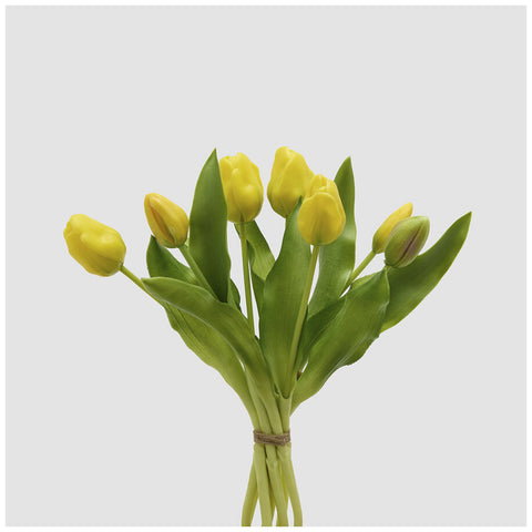 EDG Enzo de Gasperi Bouquet Tulipani x7 gialli Real-Touch artificiali H30 cm