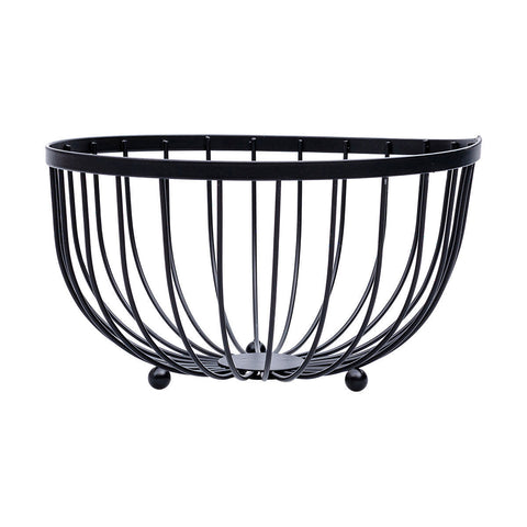 Estia Home Cesto Porta frutta in metallo nero D25xH13 cm