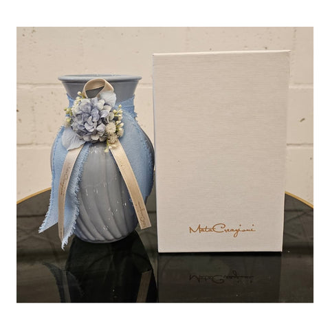 Fiori di Lena Vaso Foulard in ceramica con fiore artigianale D9xH17 cm 5 varianti(1 unità) - Angelica Home Stabia