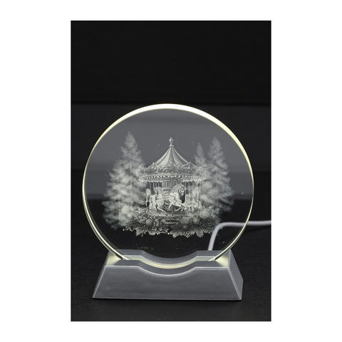 Hervit Lampada natalizia disco Crystal con carosello in 3D e LED D10 H11 cm