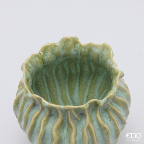 EDG Vaso porta fiori in ceramica verde salvia "Freaky" D16.5xH16 cm
