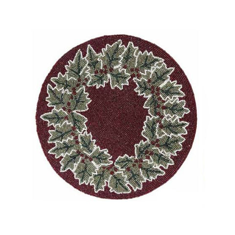 L'Atelier 17 Sottopiatto di natale con agrifogli "Sparkle" D35 cm 2 varianti(1 unità)