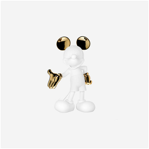 LEBLON DELIENNE Statuina Topolino Welcome piccolo bianco/oro 18.5xH30 cm