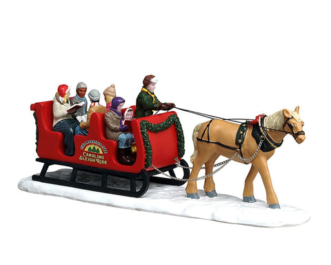 LEMAX Gita in slitta con canti natalizi "Caroling Sleigh Ride" H7.7x20.5x6.3 cm