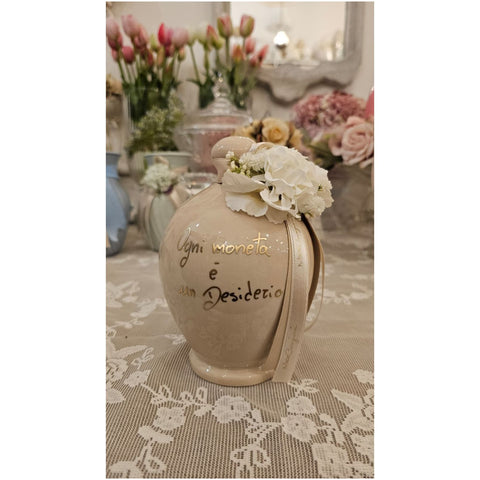 Mata Creazioni Salvadanaio artigianale in ceramica D10xH15 cm 5 varianti(1 unità)