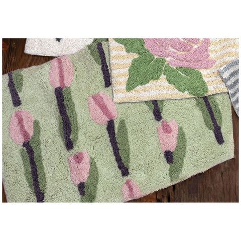 L'Atelier 17 "Garden" Rose or Tulip Bath Mat 60x100 cm 6 variants (1 piece)