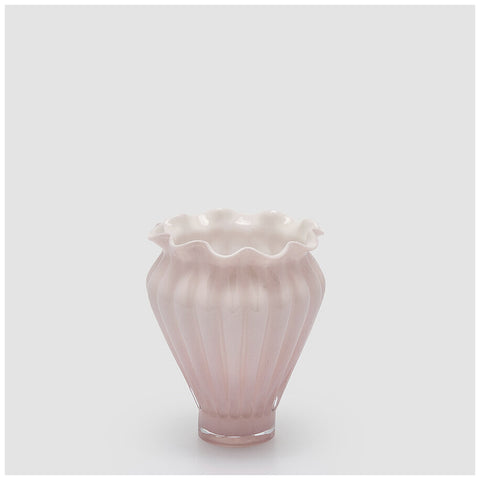 Edg Enzo de Gasperi Vaso Fleur portafiori in vetro rosa D17xH20 cm